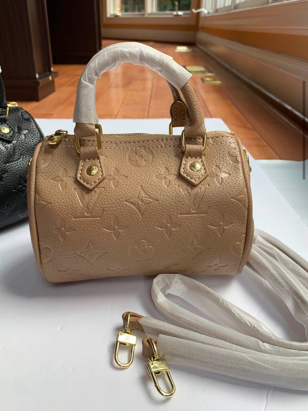 Beige Women's Barrel Satchel Mini